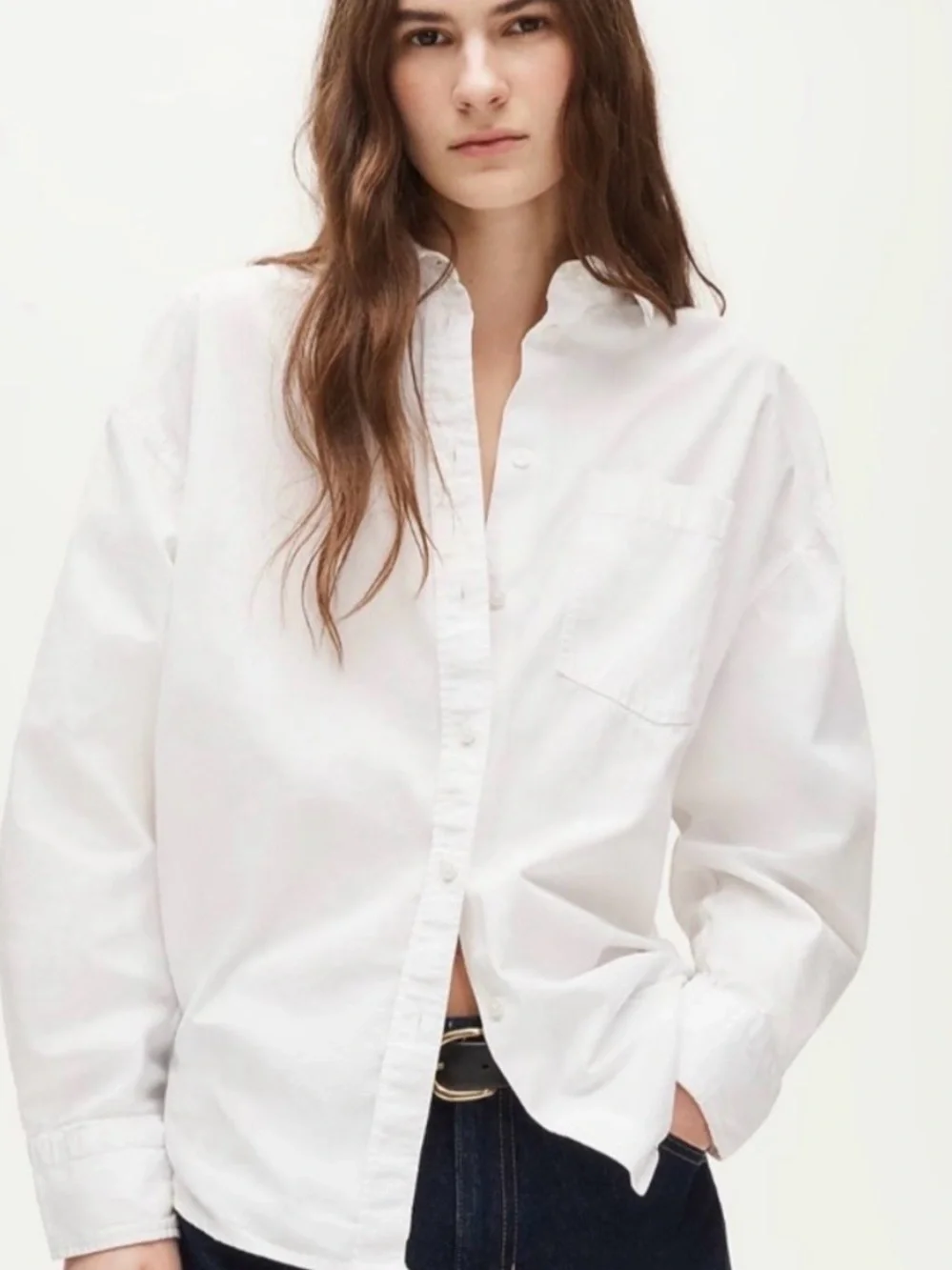 J Crew Etienne Oversized White Button-Down Shirt